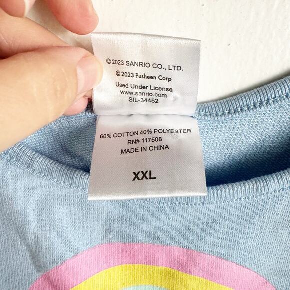 Hello Kitty x Pusheen Sky Blue Sleeveless Bra Tank Crop Top Whimsical Preppy XXL - Picture 6 of 9